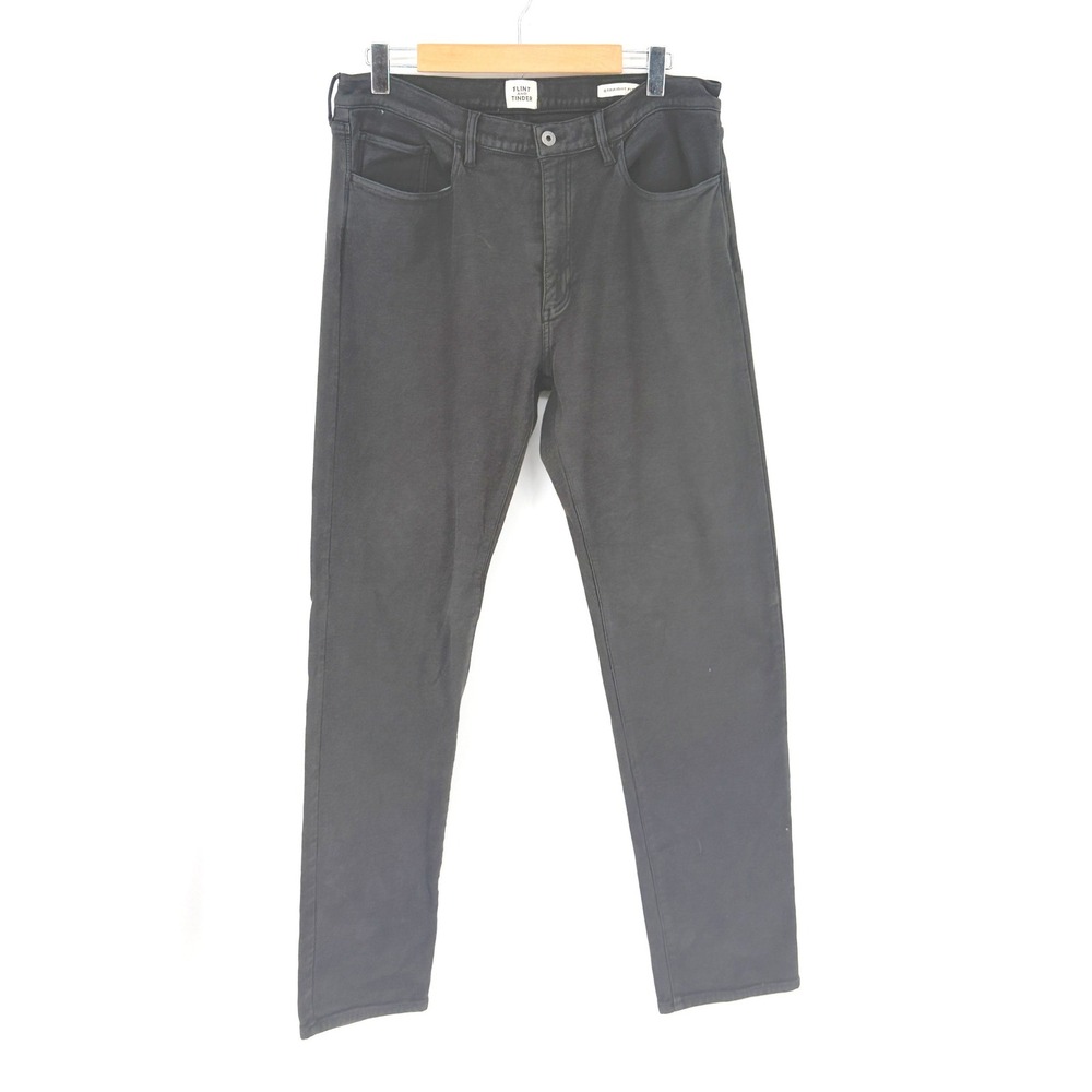 Flint and Tinder Mens Straight Leg Gray Pants Size 34 Preppy Office Going Out